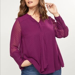 Lane Bryant size 26/28 Plum Long Sleeved Blouse